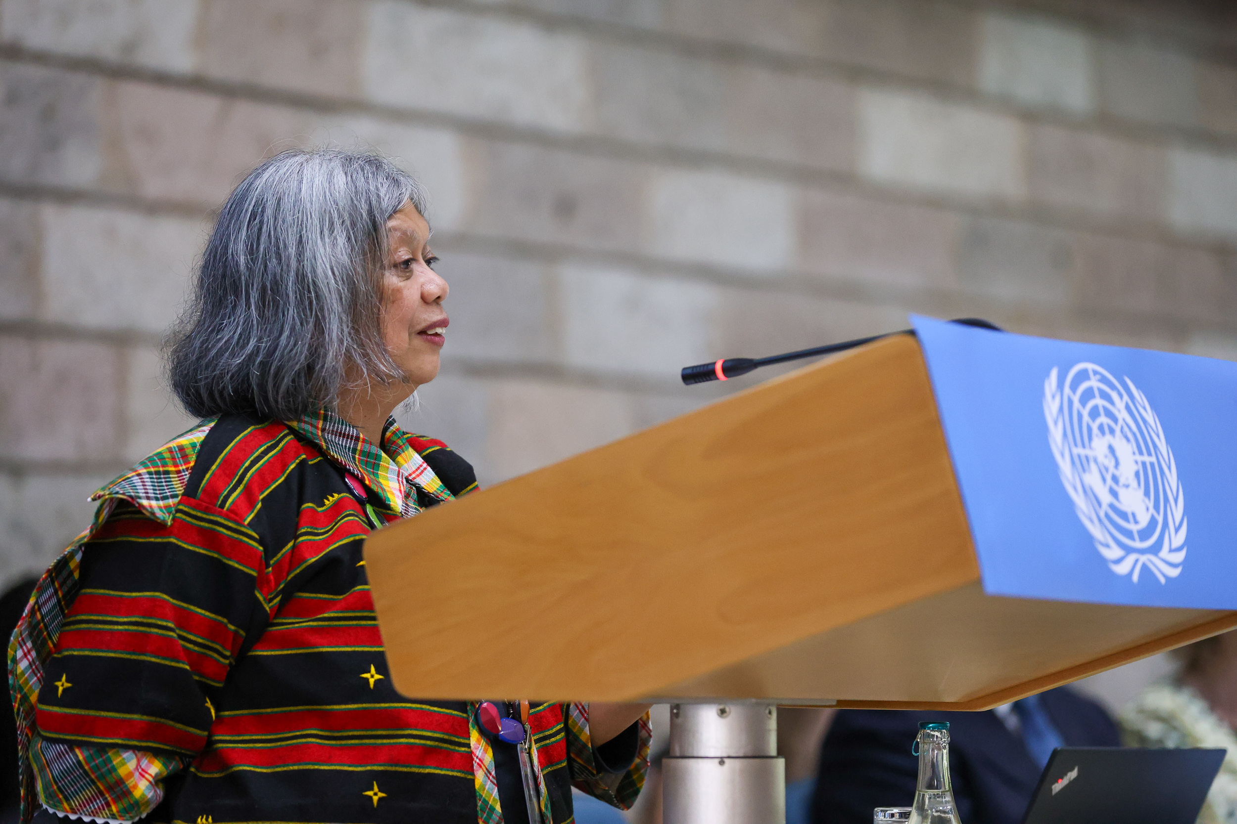 Joji Cariño at the UN Environment Programme headquarters in nairobi, Kenya, IISD/ENB | Mike Muzurakis