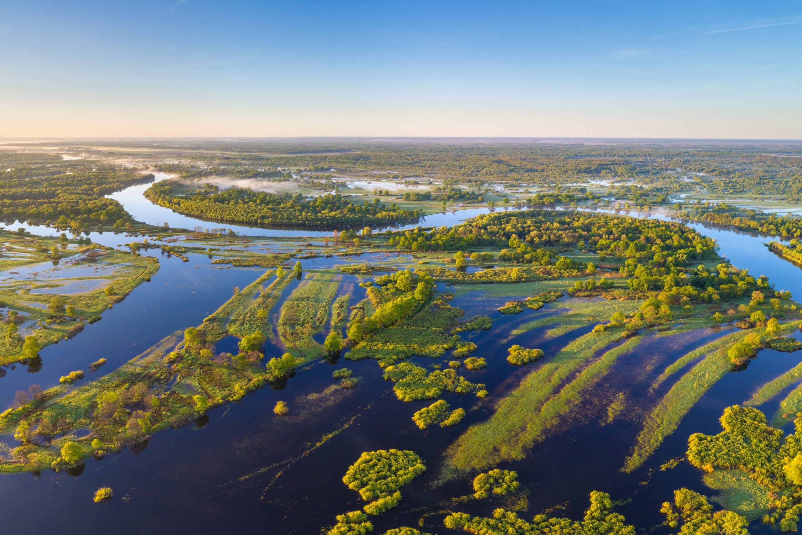 Arial view of a floodplain