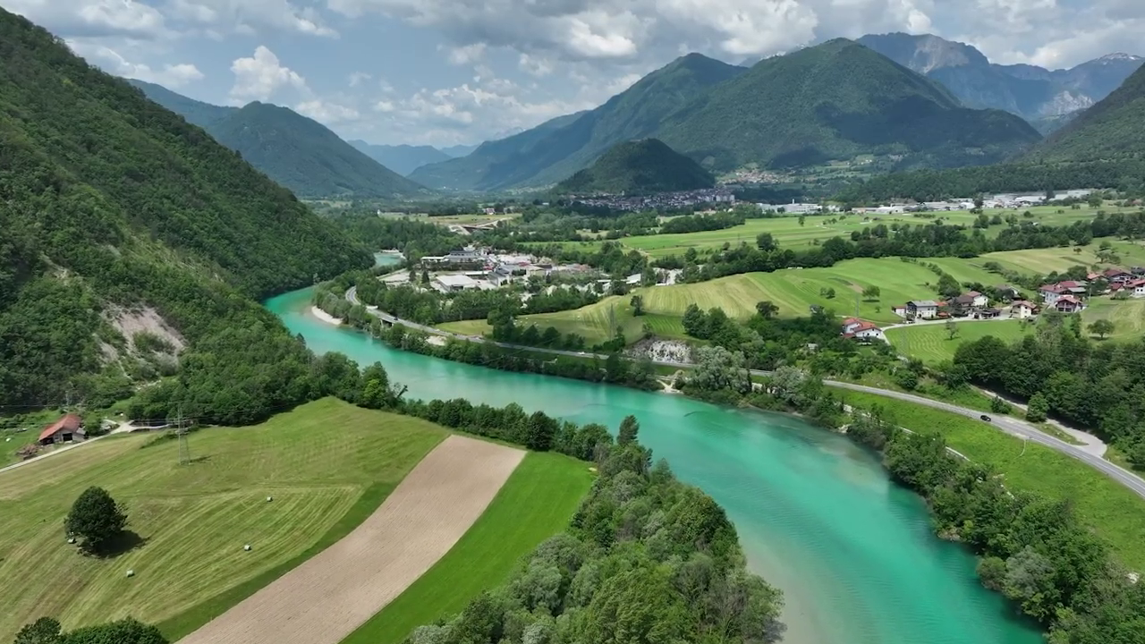 A river flowing through a valley